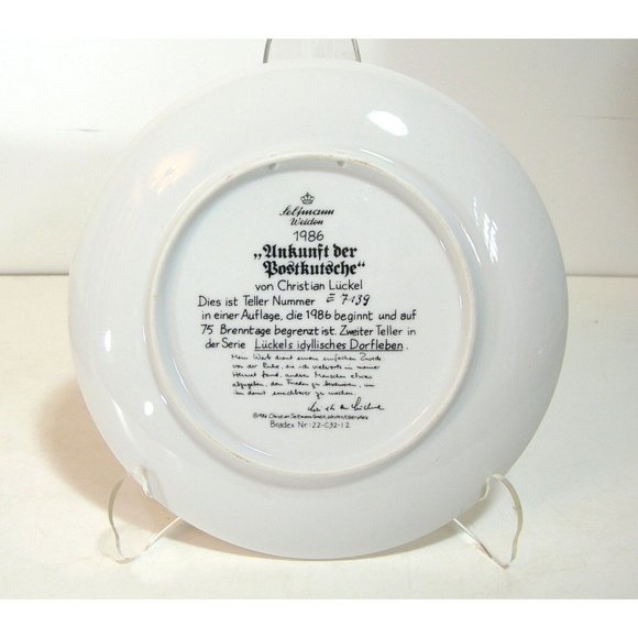 1986 Von Christian Luckel Collectible Plates, 7 3/4" Diameter, Set Of Two - Picture 6 of 6